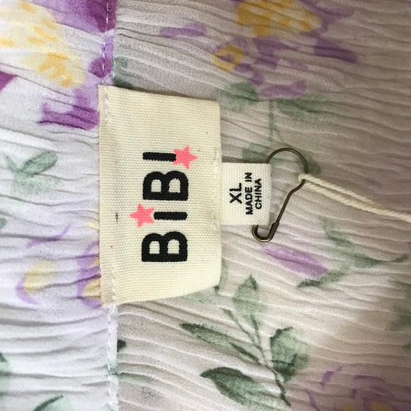 BIBI Floral Print Sheer Oversized Button Down Shirt Blouse Women XL - Picture 7 of 10